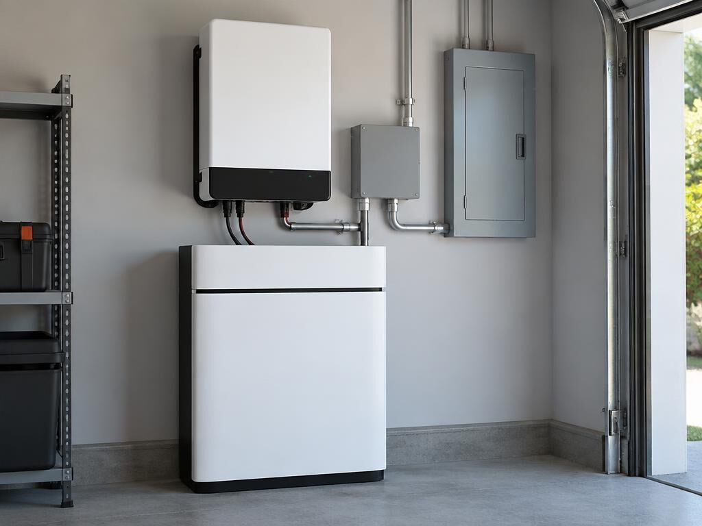 Bateria de armazenamento e inversor solar