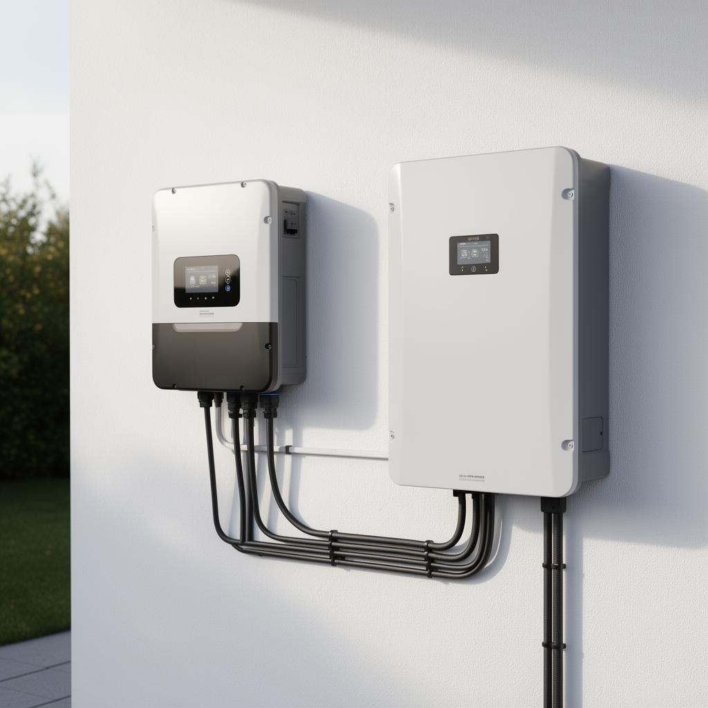 Bateria de armazenamento e inversor solar